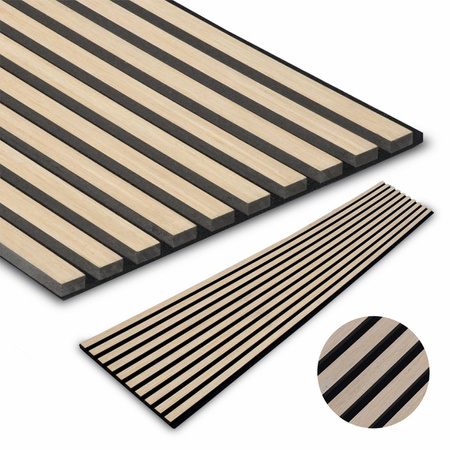 DĄB LAMELE 40x275 NA FILCU ŚCIENNE PANELE AKUSTYCZNE PREMIUM DĄB NATURALNY