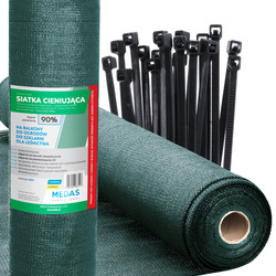 Siatka cieniująca 1,5x50m 90% Osłona na ogrodzenie z filtrem UV